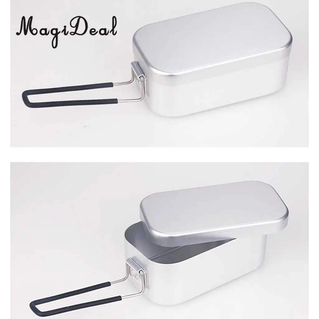 MagiDeal Portable Aluminum Lunch Box Bento Food Container Mess Tin 850