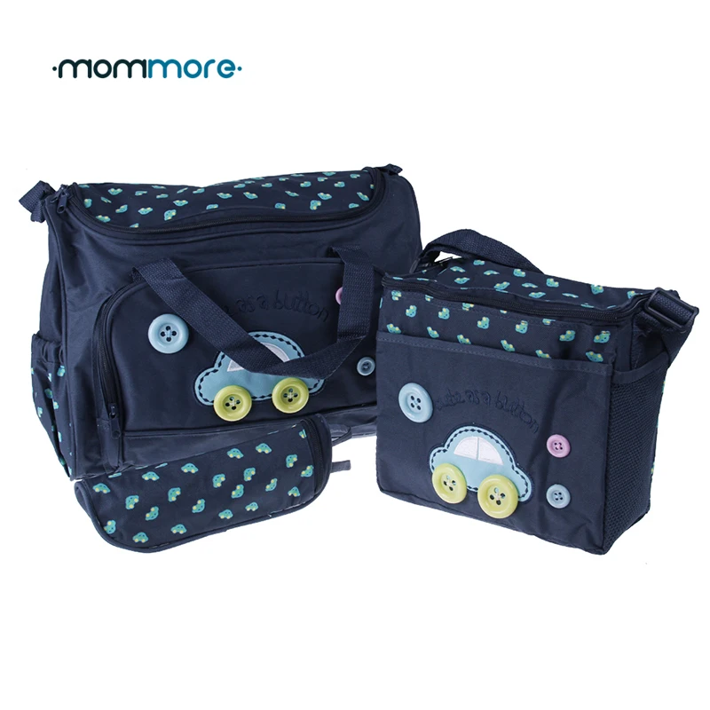 

mommore 3pcs Dot Printed Diaper Bag Car Nappy Bag Wih Feeding Bottle Holder Mummy Bags Crossbody Shoulder Bags Large Handbags