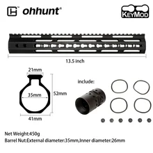 Ohhunt тонкий стиль AR15 свободный поплавок более толще Keymod ствольная накладка Пикатинни рельс с стальная муфта ствола для крепления прицела