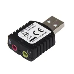 Лидер продаж Внешний USB 2.0 Виртуальный Аудио Голос стерео звуковая карта адаптер Черный dec29