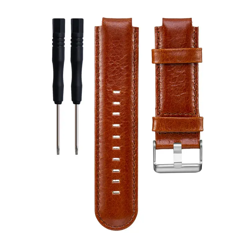

Replacement Soft Genuine Leather Watch Band Strap Bracelet + Tool For Garmin Vivoactive / Approach S2 S4 Smart Watchband