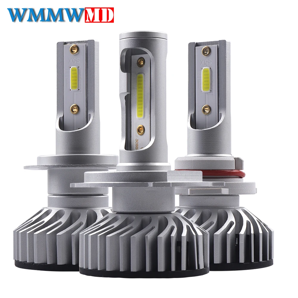 2PCS Auto Headlight Bulb Kits Mini Size H7 LED H4 H11 H1 9005 HB3 9006