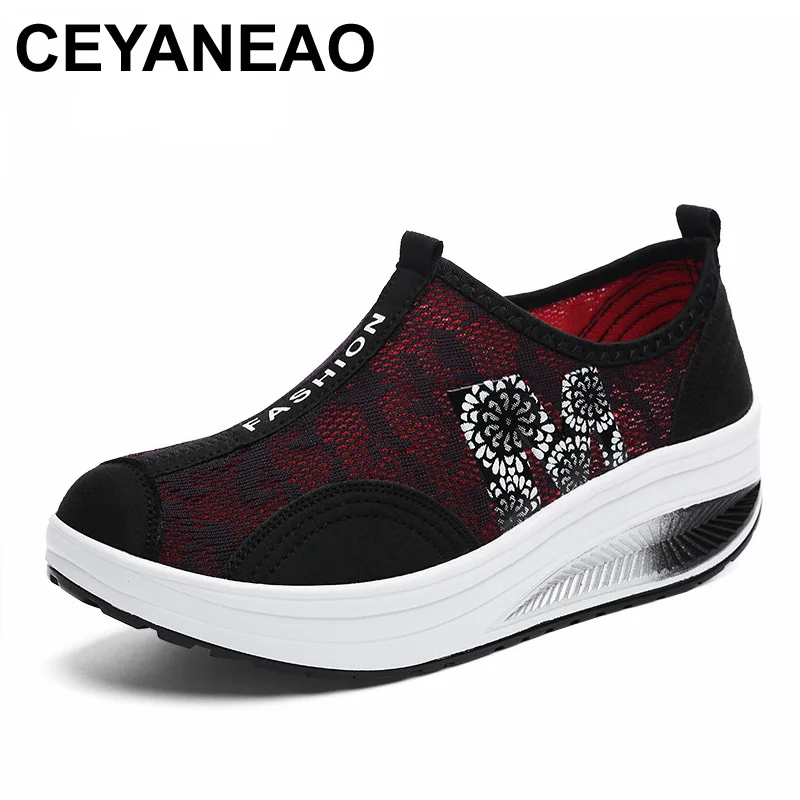 Кроссовки CEYANEAO женские на платформе Вулканизированная подошва сетчатые