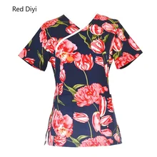 Новая медицинская одежда с принтом Hospita, униформа медсестры с коротким рукавом, летнее хирургическое платье, лабораторная рабочая одежда, одежда медсестры, топы