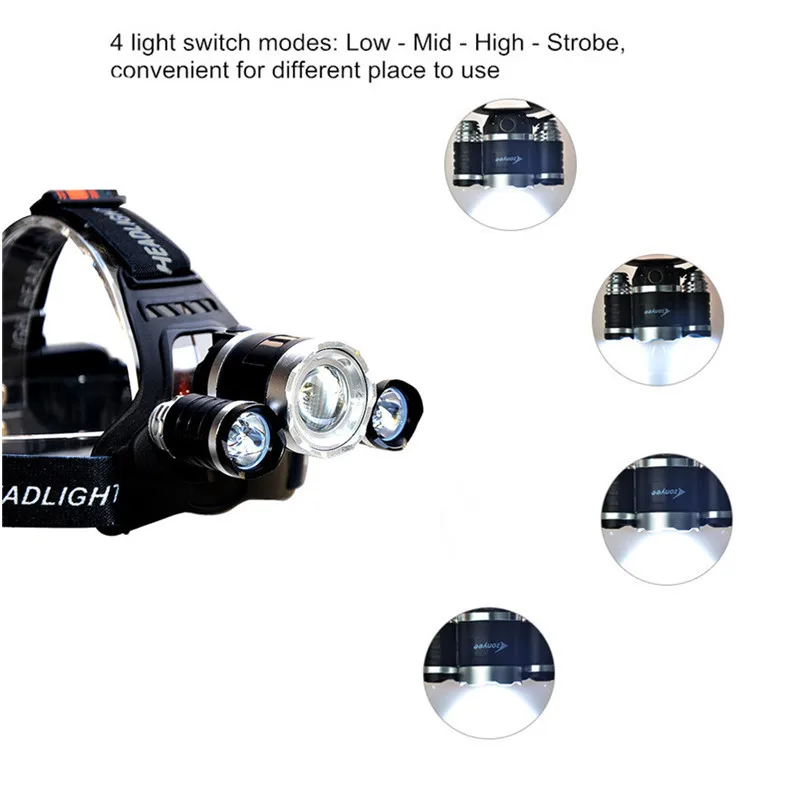 Comprar Linterna de campo de 10000 lúmenes Led recargable impermeable brillante Frontal de pesca