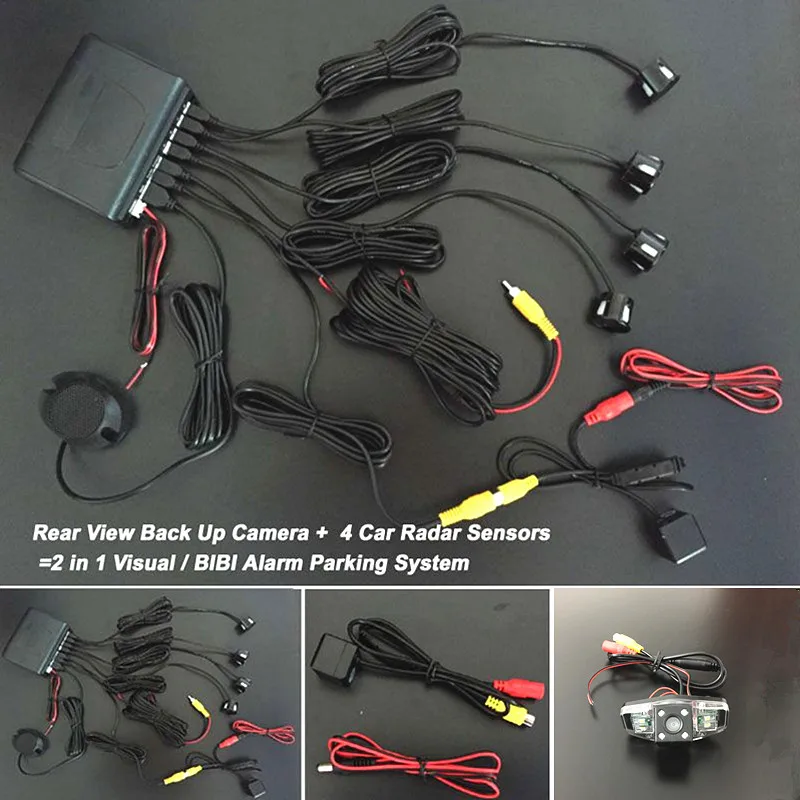 

Car Parking Sensors + Car Rear Camera = 2 in 1 Visual / BIBI Alarm Parking System For Honda Accord / Inspire / Spirior 2003~2007