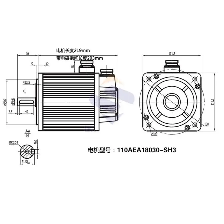 1.8KW серводвигатель переменного тока набор 6N. M 110ST-M06030 высокоскоростной серводвигатель 3000 об/мин