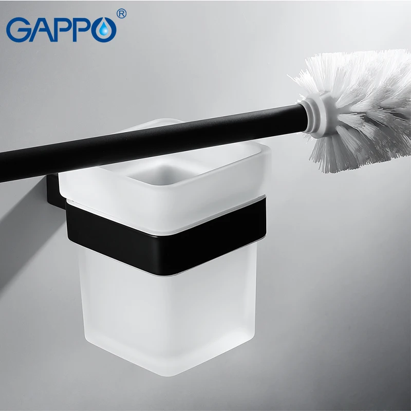 Buy GAPPO Toilet Brush Holders black wall mounted