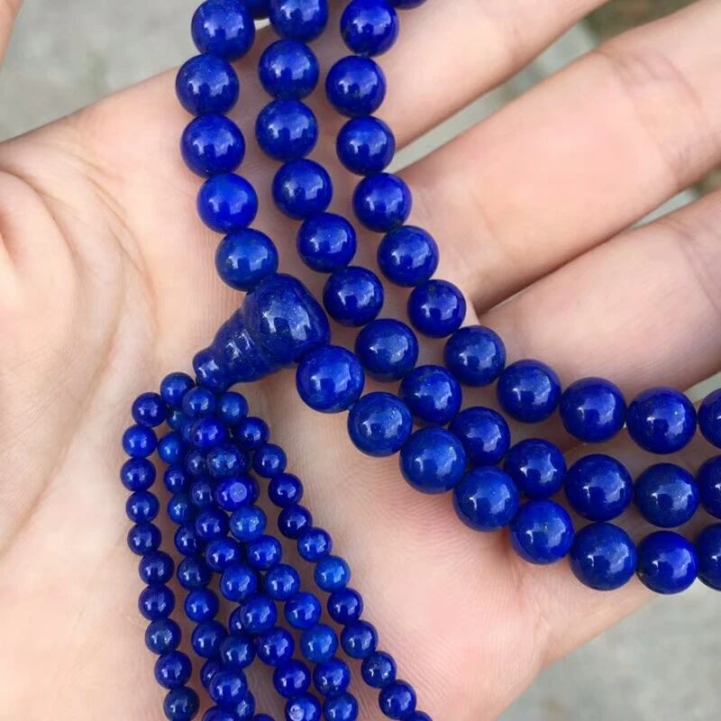 Natural Lapis Lazuli Royal Blue Gemstone 108 Buddha 6mm Round Beads Stretch Necklace Bracelet Woman Man AAAAA (6)