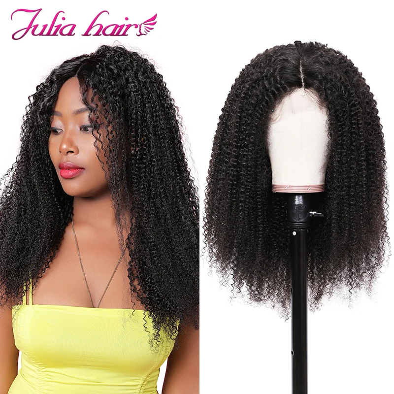 

Ali Julia Hair Afro Kinky Curly Hair 360 Lace Front Wig Brazilian Remy Human Hair Wigs For Women 150% 180% Density