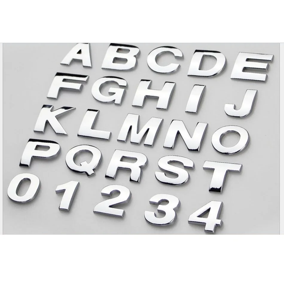 4,5 см 1,7" Большие буквы А до Z номер от 0 до 9 Авто Автомобиль DIY значки-Эмблемы для Audi Toyota Honda Volkswagen и т. д