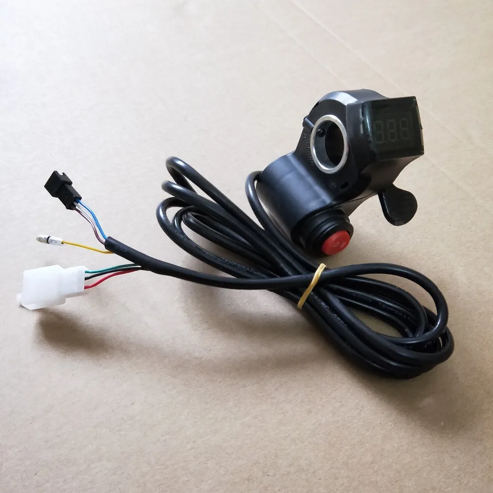 Perfect Ebike Throttle 3 Speed Switch 24V / 36V / 48V / 60V / 72V Thumb Throttle  LED voltage display for ebike /Ebike DIY Parts 5