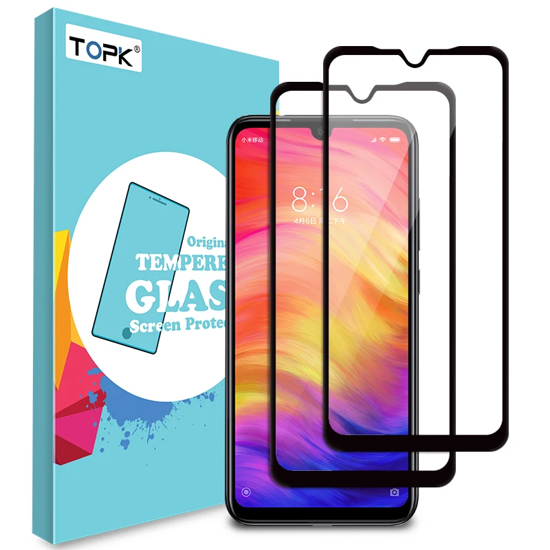 

[2 Pack]TOPK Tempered Glass for Xiaomi Redmi Note 7 Pro Mi A1 Mi8 Lite 8 SE Mi8 4X 6X Pocophon F1 Full Cover Screen Protector