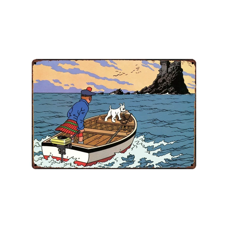 [Kelly66] Tintin металлический знак Олово плакат табличка для домашнего декора стены книги по искусству живопись 20*30 см размеры Dy60 - Цвет: sa-6350