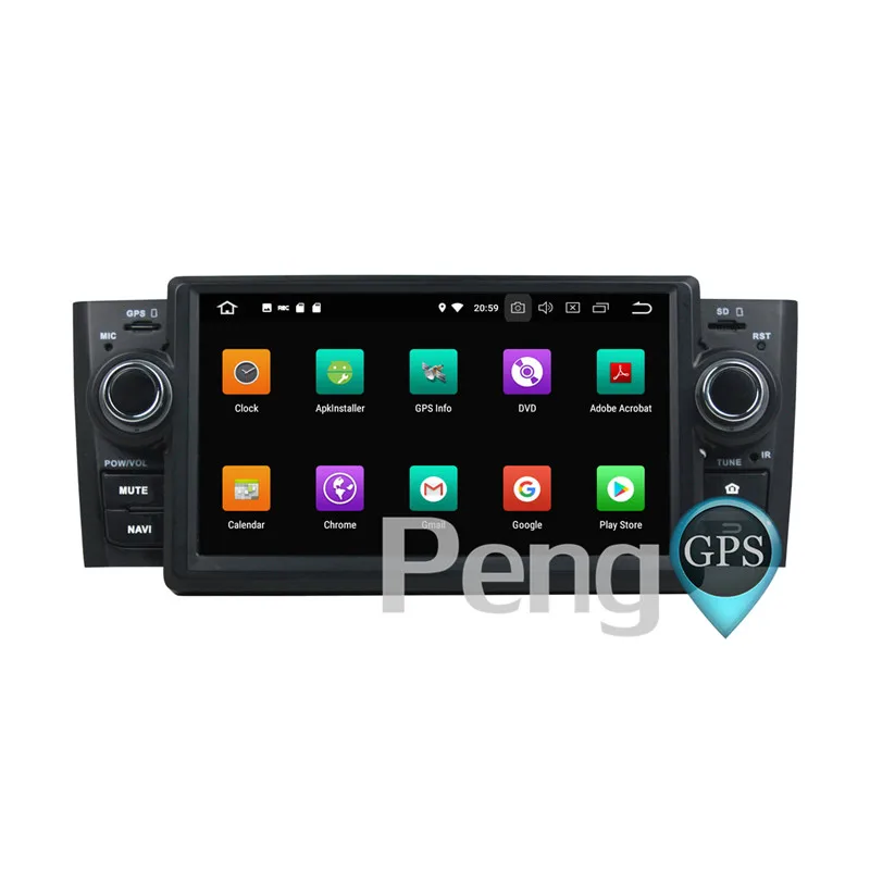 Discount 2 Din Android 8.0 Car CD DVD Player 8Core GPS Navigation for Fiat Punto Linea 2007-2012 Stereo 1080P HD Screen Autoradio 4