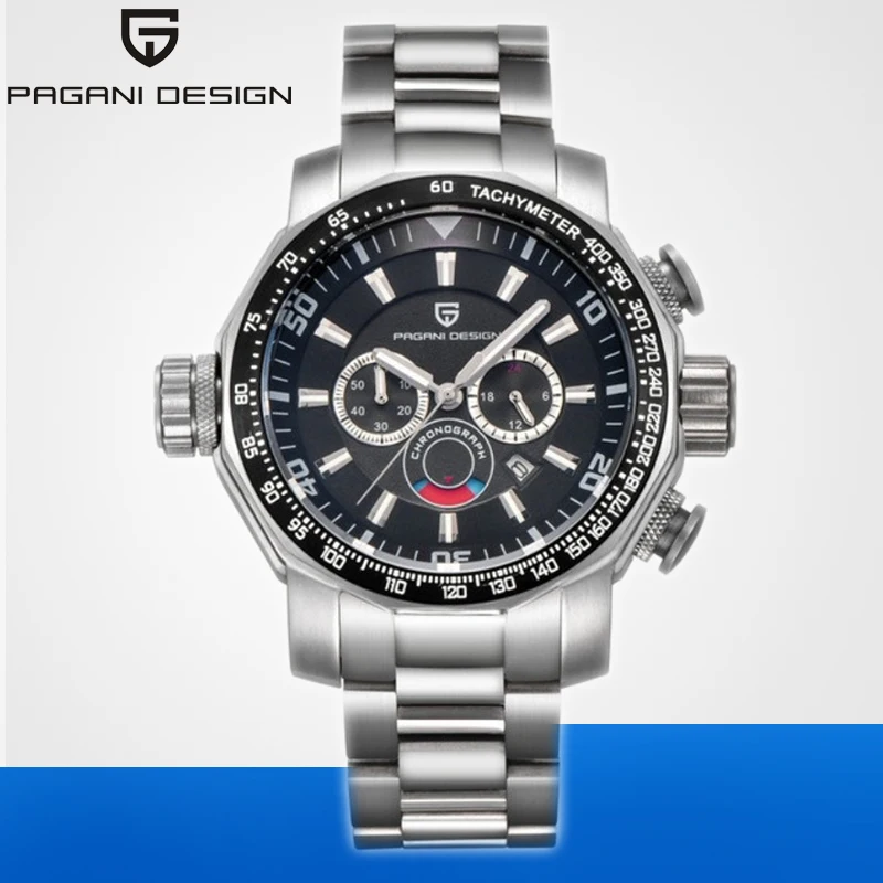 

PAGANI DESIGN Sport Chronograph Watches Top Brand Luxury Full Steel Quartz Clock Waterproof Big Dial Watch Men Relogio Masculino