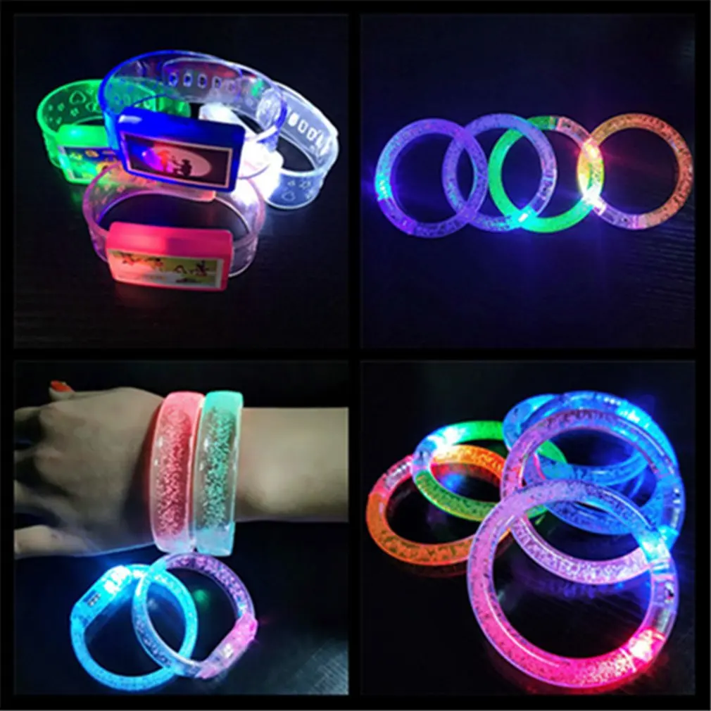 1pcs LED Flash Bracelet Colorful Light Up Bubble Bracelets Party Favors Light-Up Acrylic Bracelet LED Flashing Wristband