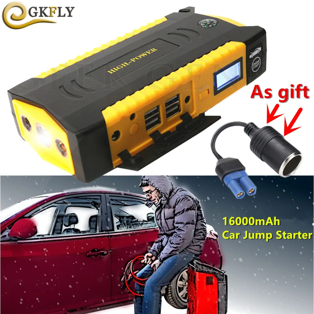 Portable 16000mAh Starting Device Emergency Auto Jumper 600A 12V Car