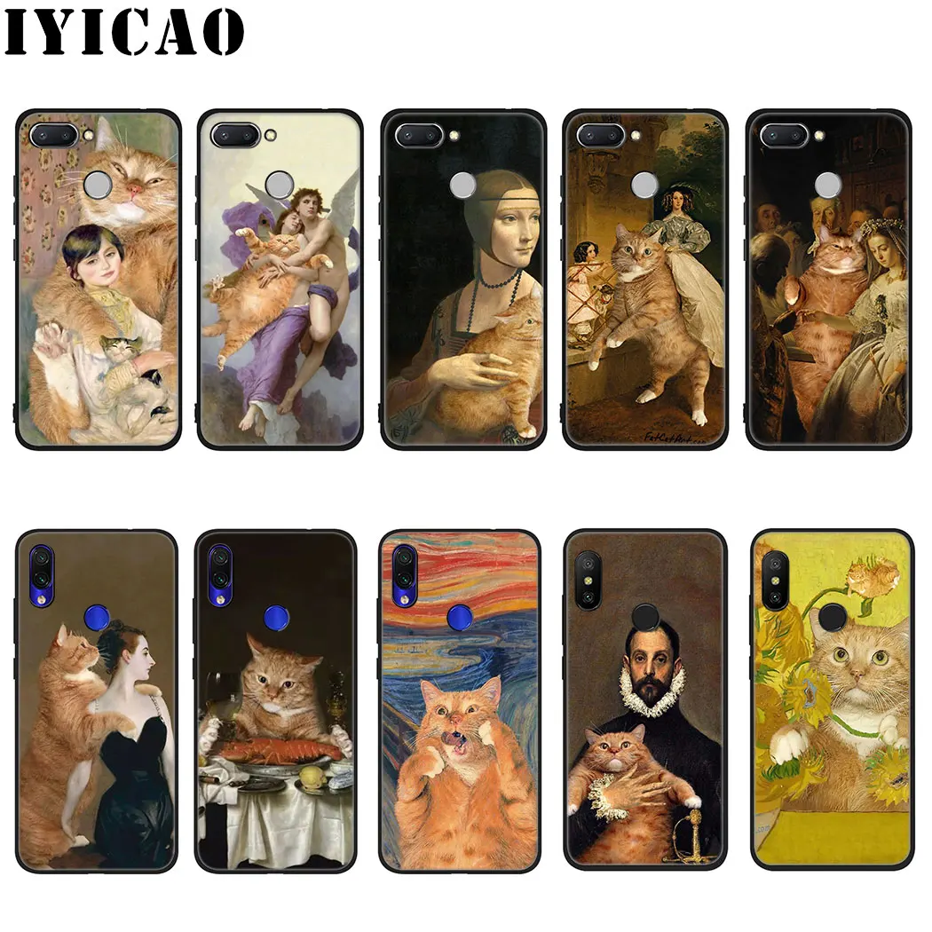 IYICAO известная картина Оранжевый кот Мягкий чехол для Xiaomi Redmi 4A 4X5 5A 5 6plus 6A 7A 6 Pro 7 S2 K20