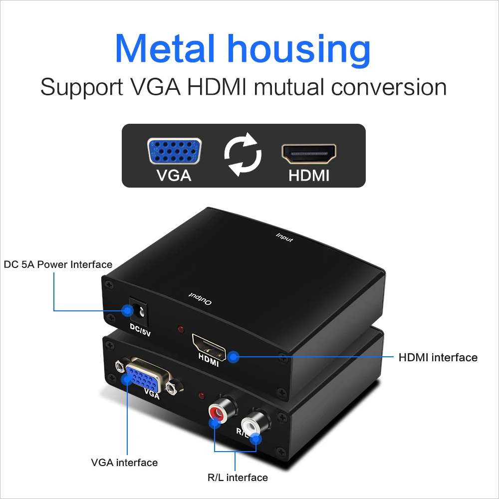 Высокое качество VGA в HDMI выход 1080P кабель конвертер адаптер для HD аудио ТВ AV HD ТВ ПК