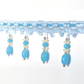 

jade Lace curtain accessories tassel crystal beads lace trim pendant decorative accessories Tassel Lace Fringe Trimming