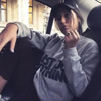 

Fashion Women Casual Long Sleeve Hoodie Jumper Pullover Sweatshirt Tops Gray Shirt