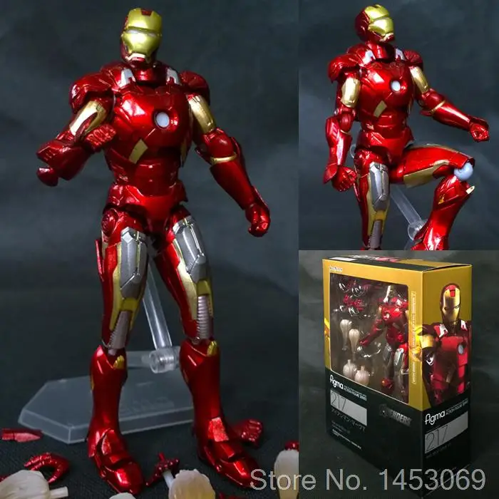 The Avengers Iron Man Mark VII MK42 Figma 217 PVC Action Figure Collectible Model Toy 14cm
