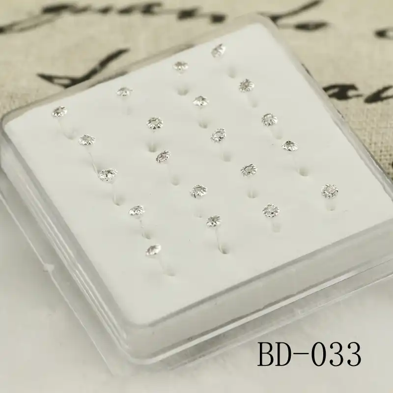 20 шт. нос шпильки женские модные, пикантные украшения для тела Пирсинг белый круглый Кристалл нос ювелирные изделия кольцо для пирсинга 2 мм ...