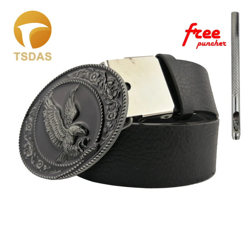 Buy Super Cool Eagle Metal Belt Buckle for Men 88*65mm Oval Silver Black Metal