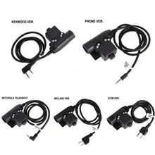 Тактическая гарнитура штекер PTT для KENWOOD Walkie Talkie ICOM Midland Motorola радио телефон военная гарнитура адаптер U94 PTT