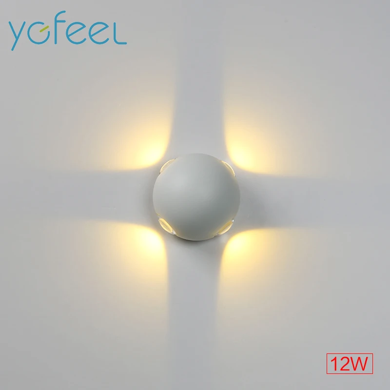 [YGFEEL] 3 Вт 6 Вт 12 Вт светодиодный настенный светильник IP65 наружные водонепроницаемые Настенные светильники для двора садовая лампа для помещений современное декоративное освещение для спальни