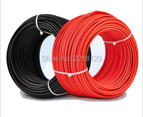 Boguang 2*20m/lot (Black cable 20m+Red Cable 20m) 2.5mm2 Solar Connector Cable 14AWG Black or Red TUV Approval Power PV Cable