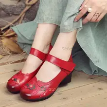 RUSHIMAN весенне-осенняя обувь женская обувь из натуральной кожи круглый носок сандалии модные плоские Новая мода ручной работы женские босоножки