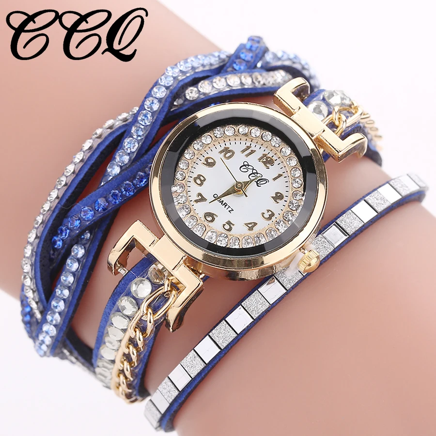 Новый CCQ бренд Модные женские туфли со стразами браслет часы роскошные золотые Для женщин Дамы Кварцевые наручные часы Relogio Feminino