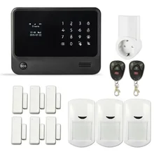 Freeship wifi de alarma gsm alarma de su casa gsm sms de alarma soporte ruso español holandés etc.433 mhz motion detector con alarma de la casa