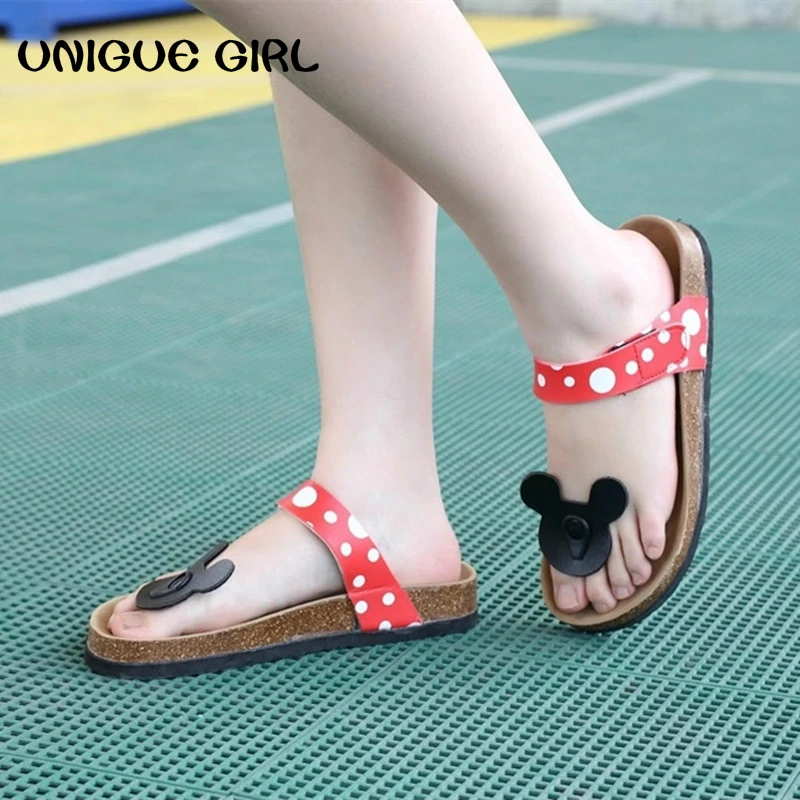 

New Flats Women Summer Non-slip Shoes Woman Outdoor Beach Slippers Cute Mickey Casual Flip Flops Sandals Zapatos Mujer **379