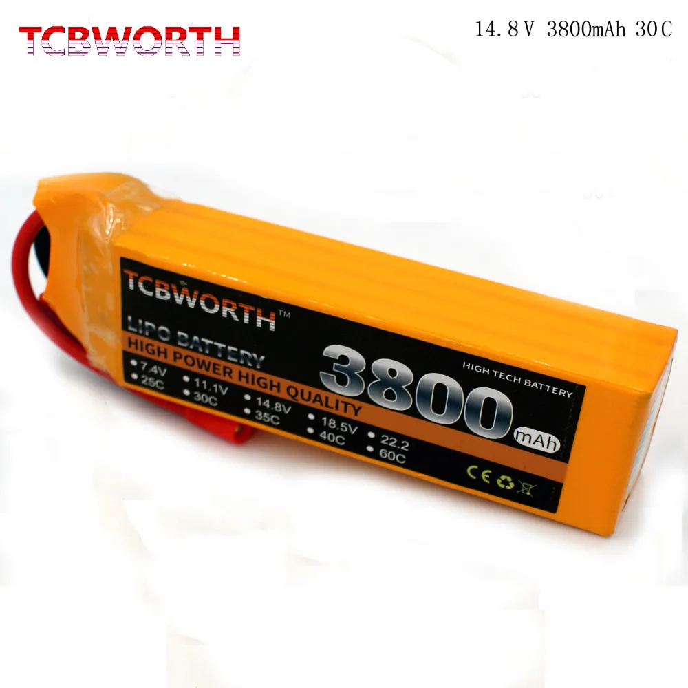 

TCBWORTH 4S 14.8V 3800mAh 30C RC Drone LiPo battery For RC Airplane Helicopter Quadrotor Car boat Truck Remote control Toy AKKU