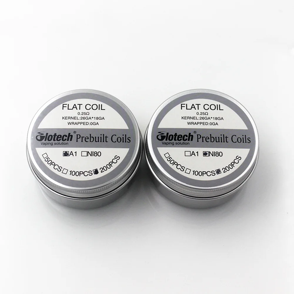 

Glotech 200pcs/Box Flat A1 Ni80 Heating Wire Prebuilt Coils for DIY RDA RBA RTA Vaporizer Building