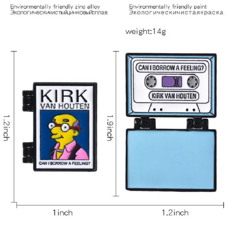高档 胸针饰品珐琅卡通合金Kirk的磁带辛普森胸针徽章6