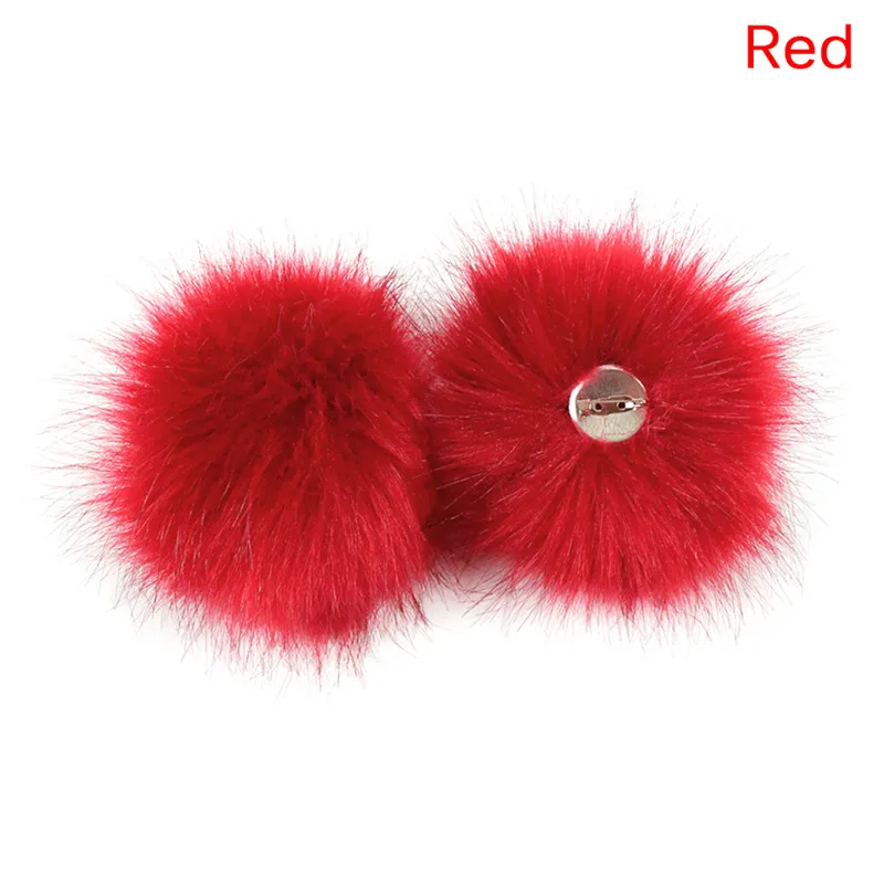 2pcs//set Faux Fake Fur Hair Big Ball Fluffy Pendant For Hat Bag Shoes Caps Chic