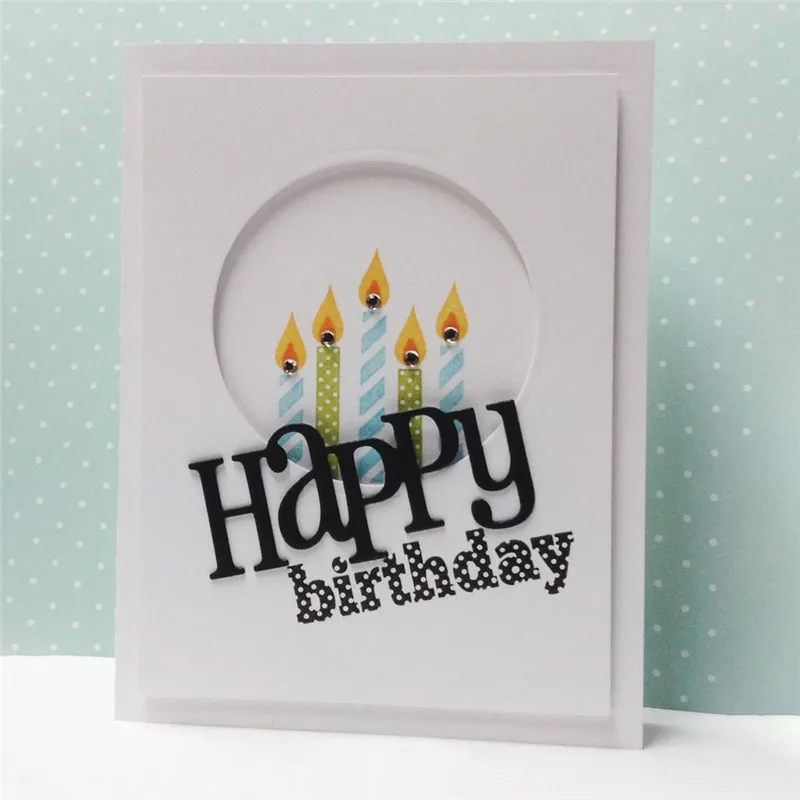 

Naifumodo Word Happy Metal Cutting Dies for DIY Scrapbooking Big Letter Die Cut for Paper Card Making Craft Embossing New 2019
