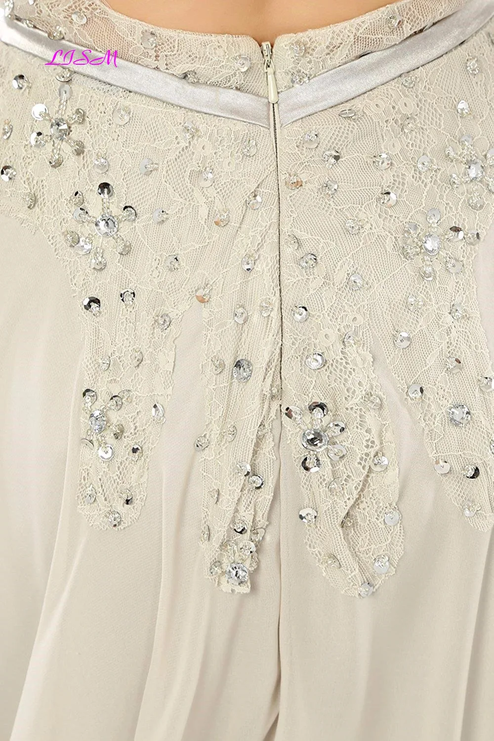 Chiffon Long Sleeve Evening Dress Lace Appliques Beaded Women Formal Party Gowns Sexy Backless Elegant Vestidos Prom 2019 Chiffon Long Sleeve Evening Dress Lace Appliques Beaded Women Formal Party Gowns Sexy Backless Elegant Vestidos Prom 2019