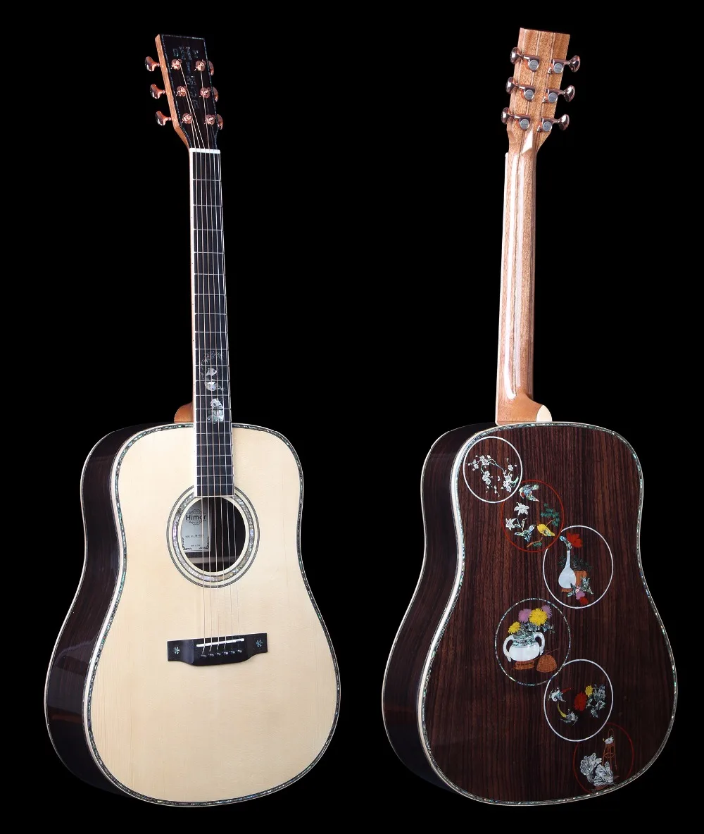 

HM952SS 41 Inch full solid wood, deluxe inlay acoustic guitar, guitarra