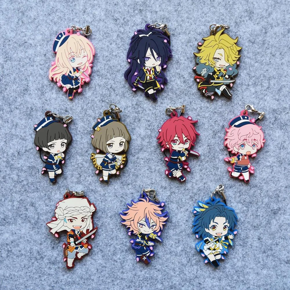 Touken Ranbu онлайн игра Shinano Toushiro Shishiou Сакура версия резиновый брелок|touken ranbu|keychain
