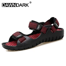 Мужские сандалии модные удобные сезон: весна-лето мужской конопли открытый плоские обувь для прогулок простой Slip on человек пляжные повседневные сандалии