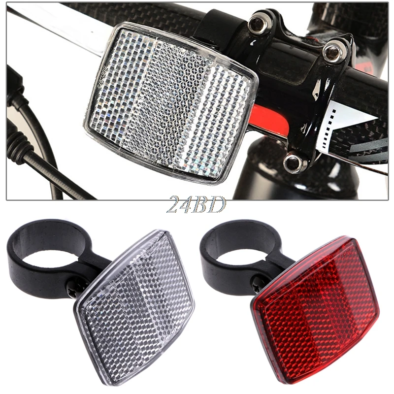 Top Bike Handlebar Reflector Reflective Front Rear Warning Light Safety Lens S22 4