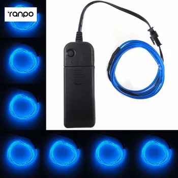 

1M 2M 3M 4M 5M Dark Blue Flexible Neon Rope Tube EL Wire + AA Battery Pack Controller For Decoration Indoor
