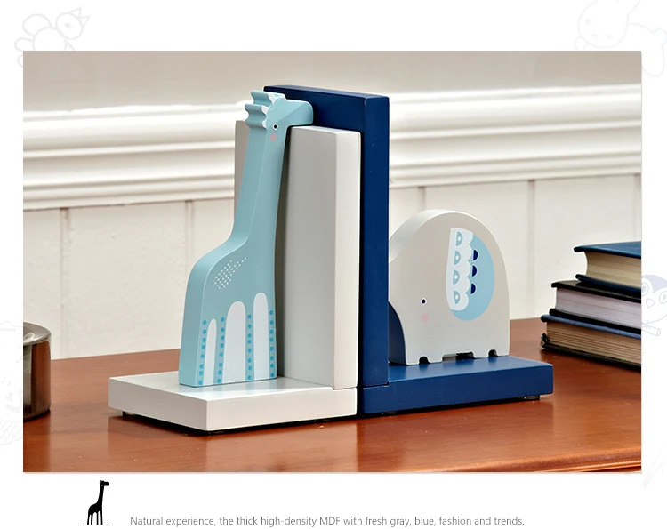 Украшение дома Брендовая детская Bookends Книга заканчивается держатель полки древесины книги стоят подарок для детей