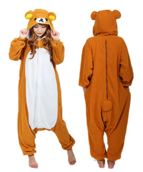 

Anime Unisex Adult Rilakkuma Bear Onesies Children Pajamas Cosplay Costume For Halloween Carnival Masquerade Party