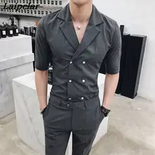 Полосатые рубашки с двойным воротником, мужские уличные рубашки Conjunto Social, британский стиль, мужские рубашки Terno, облегающие, для офиса